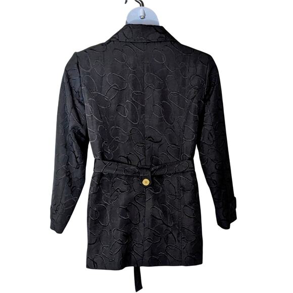 Erin London Lightweight Patterned Black Hip Length Lined Jacket Women's Sz L - Picture 4 of 9